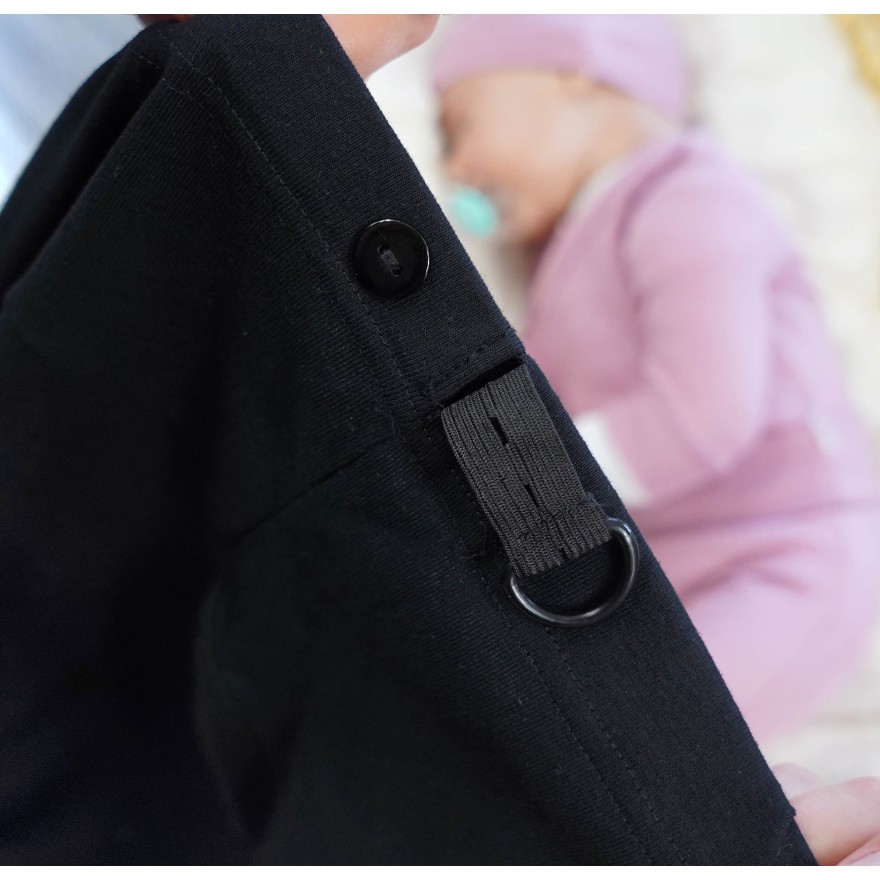 CZARNE LEGGINSY CIĄŻOWE z panelem bezuciskowe kryjące getry