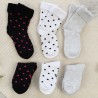 6 PAK SKARPETKI frotte skarpety dziewczęce bezuciskowe ciepłe w kropki