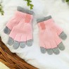 Różowo-szare rękawiczki dziweczęce 2w1 podwójne 5P 122-170