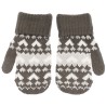 Grafitowe RĘKAWICZKI 1P ciepłe podwijane szare serca 15cm r. 116-122 wzór 012