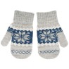 Szare RĘKAWICZKI 1P ciepłe śnieżka na granacie 15cm r. 116-122 wzór 017