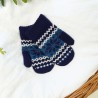 Granatowe RĘKAWICZKI 1P ciepłe śnieżka 15cm r. 116-122 wzór 018