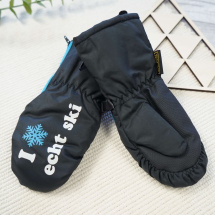 Czarne rękawiczki na śnieg narty 1P r.98-116 jednopalczaste echt SKI