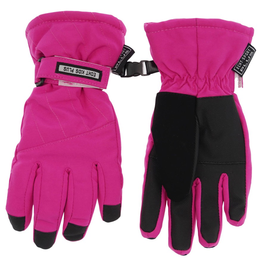 Amarantowe rękawiczki narciarskie 5P r.110-140 pięciopalczaste echt kids