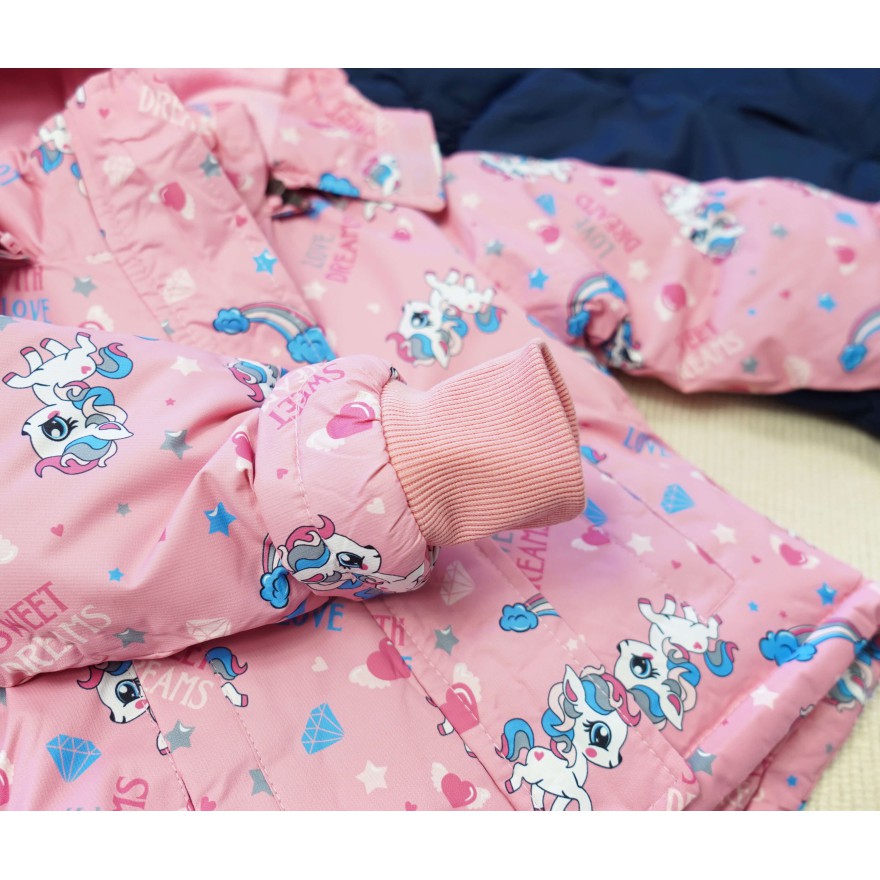 ZIMOWY KOMBINEZON dwuczęściowy PUDROWY RÓŻ w kucyki sweet kurtka + spodnie