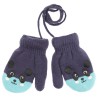RĘKAWICZKI ciepłe 1P na sznurku grafitowo- błękitne PANDA r. 98-116