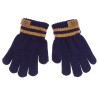Granatowe RĘKAWICZKI 5-palczaste gładkie naszywka z piłką r.122-134