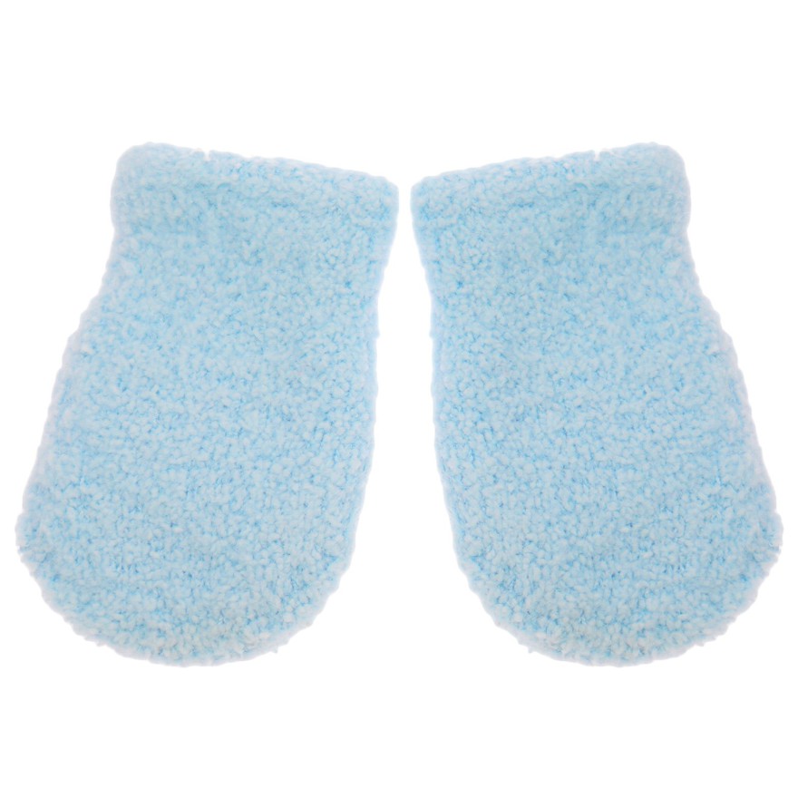 Niebieskie RĘKAWICZKI ŁAPKI OCIEPLANE na futerku 10cm