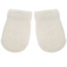 Białe RĘKAWICZKI ŁAPKI OCIEPLANE na futerku 10cm
