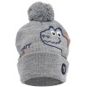 Szara CZAPKA dziecięca zimowa z pomponem DINO