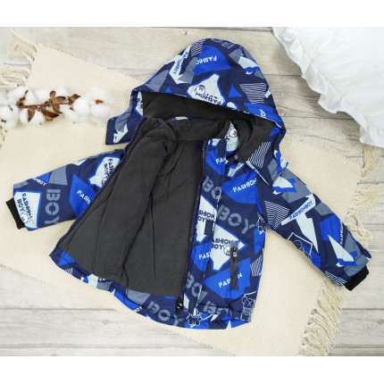 ZIMOWY KOMBINEZON dwuczęściowy granatowy z niebieskim fashion boy kurtka + spodnie