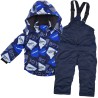 ZIMOWY KOMBINEZON dwuczęściowy granatowy z niebieskim fashion boy kurtka + spodnie