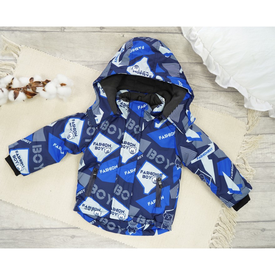 ZIMOWY KOMBINEZON dwuczęściowy granatowy z niebieskim fashion boy kurtka + spodnie