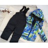 ZIMOWY KOMBINEZON dwuczęściowy dinozaury komiks kurtka z bekitnym i czarne spodnie