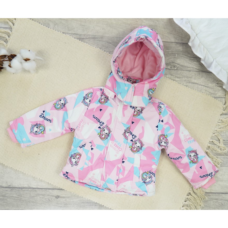 ZIMOWY KOMBINEZON dwuczęściowy PUDROWY RÓŻ w jednorożce dream kurtka + spodnie