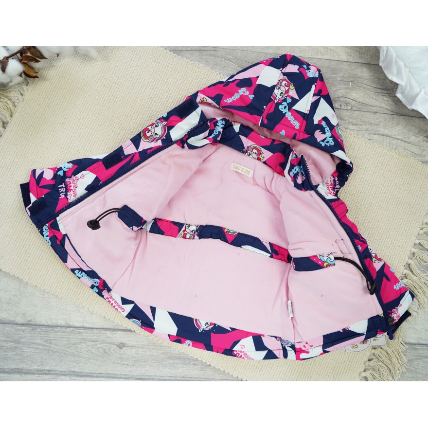 ZIMOWY KOMBINEZON dwuczęściowy AMARANTOWY w jednorożce dream kurtka + spodnie