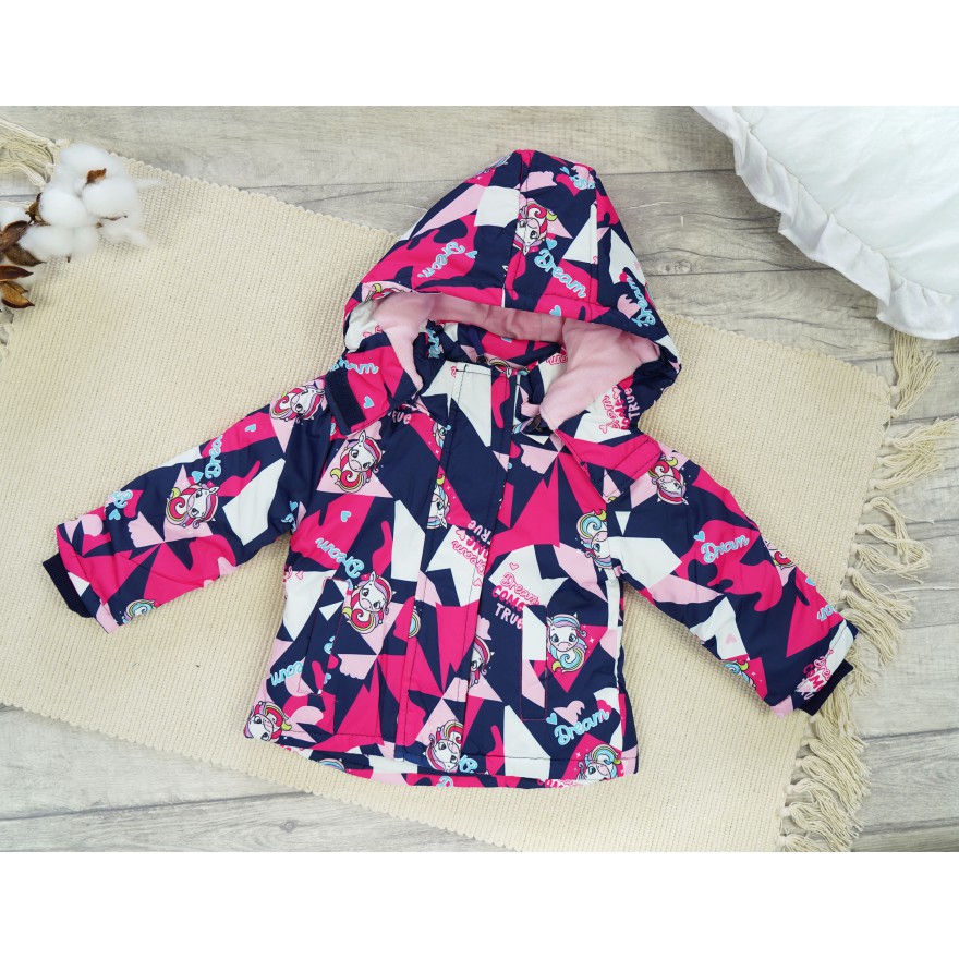 ZIMOWY KOMBINEZON dwuczęściowy AMARANTOWY w jednorożce dream kurtka + spodnie