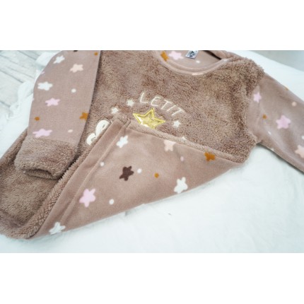 Brudny róż PIŻAMA polarowa ciepła w gwiazdki SHINE święta