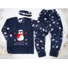 Granatowa PIŻAMA polarowa ciepła z pingwinkiem Queen święta
