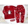 Czerwona PIŻAMA polarowa ciepła z pingwinkiem Queen święta