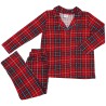 Czerwona PIŻAMA w krate rozpinana długi rękaw święta