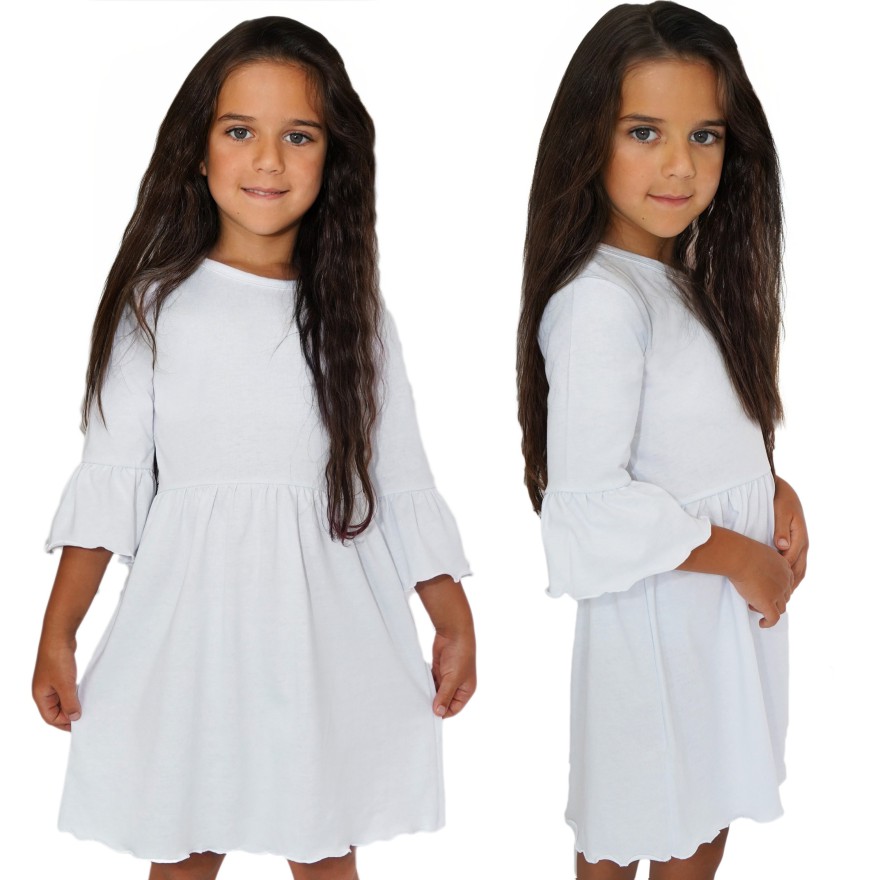 Biała SUKIENKA IGA z falbanką przy rękawach komunia pokomunijna święta