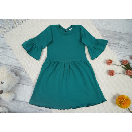 Butelkowa SUKIENKA IGA z falbanką przy rękawach wesele święta