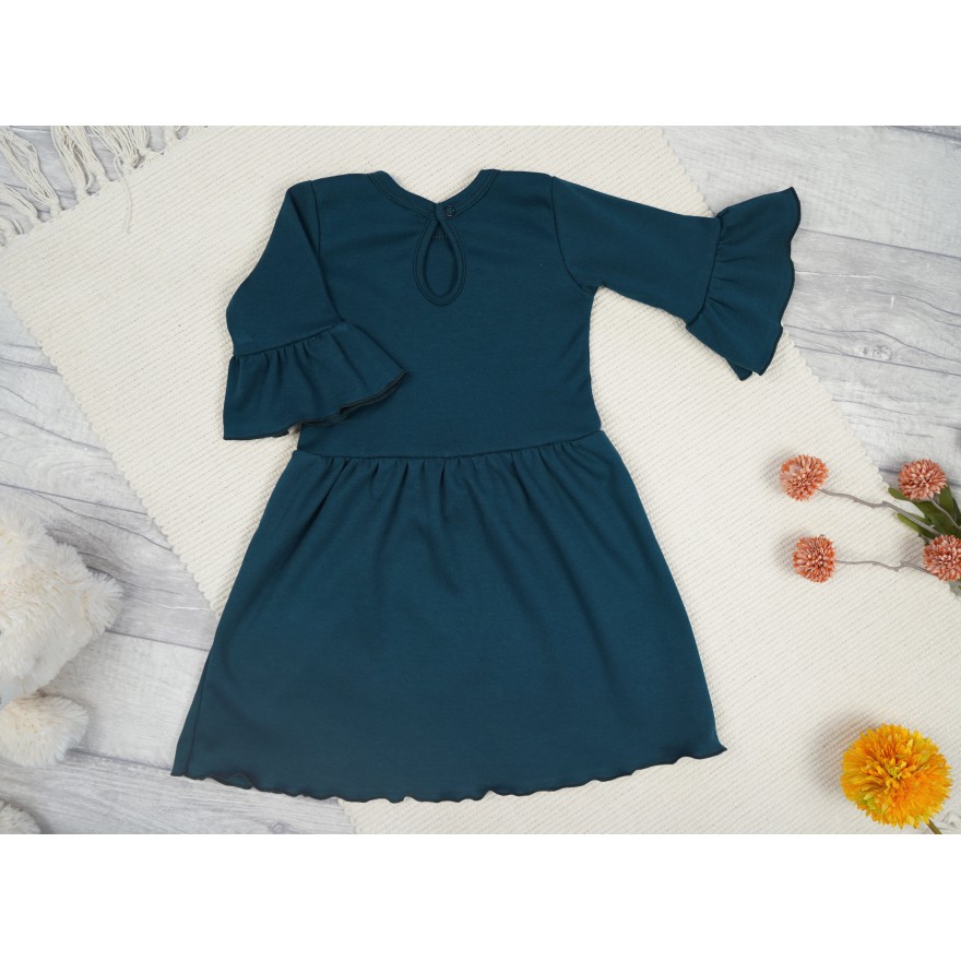 Petrol SUKIENKA IGA z falbanką przy rękawach wesele święta