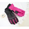 Czarno- różowe rękawiczki narciarskie 5P Yoclub logo r.170