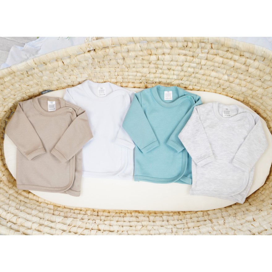 4pak KOSZULKA kopertowa WCZEŚNIAK kaftanik niemowlęcy basic chłopiec