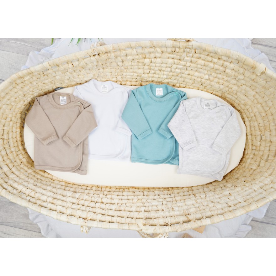 4pak KOSZULKA kopertowa WCZEŚNIAK kaftanik niemowlęcy basic chłopiec