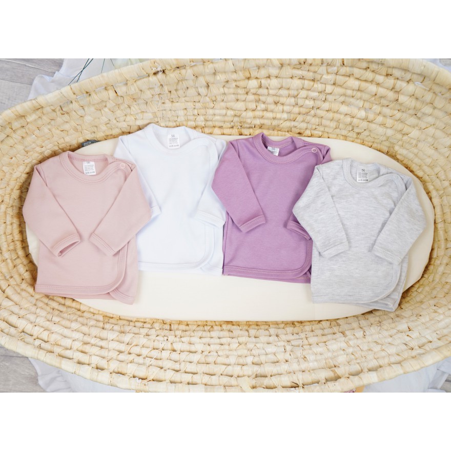 4pak KOSZULKA kopertowa WCZEŚNIAK kaftanik niemowlęcy basic dziewczynka