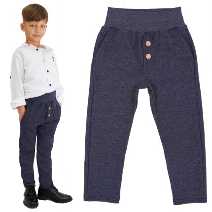 Jeans eleganckie spodnie wizytowe z wyciąganą gumką prążek slim