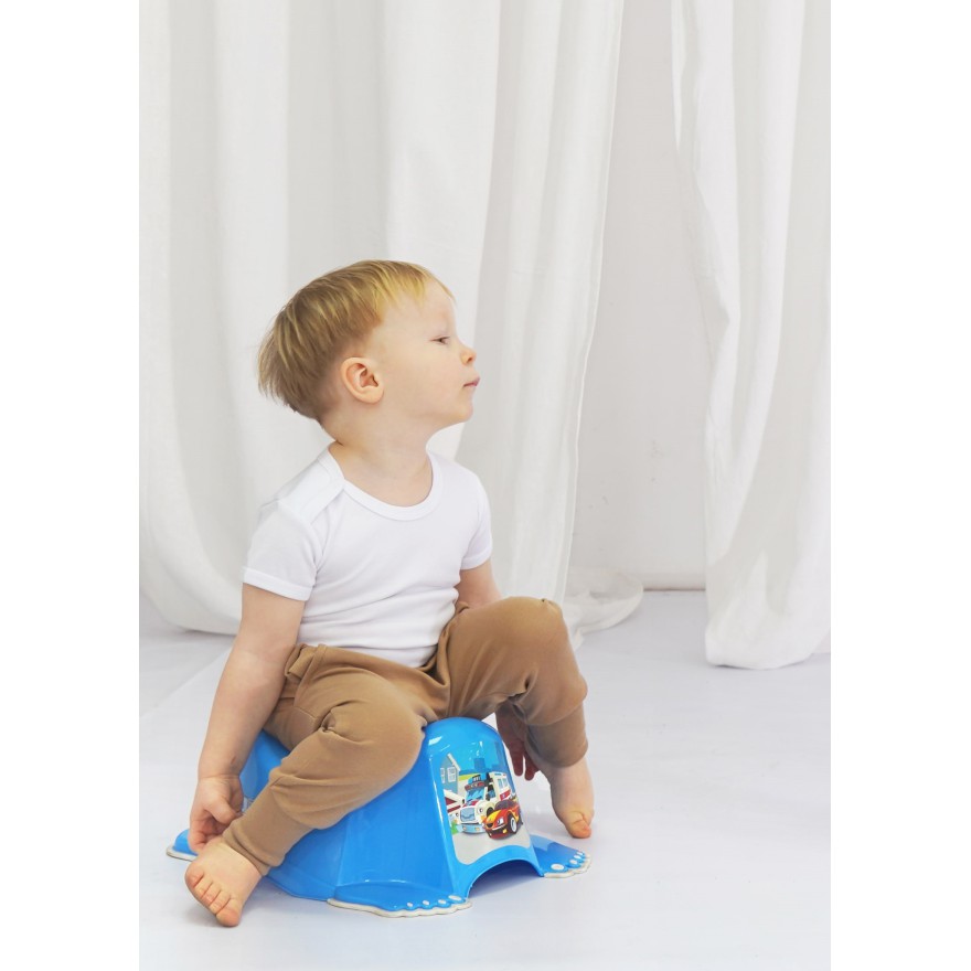 Ciemny beż SPODNIE bawełniane MIŚ 2 do nauki samodzielności z wyciąganą gumką