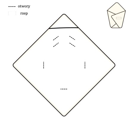 Beżowy otulacz niemowlęcy kocyk rożek z kapturkiem do wózka fotelika nosidełka wiosenno- letni wyprawka