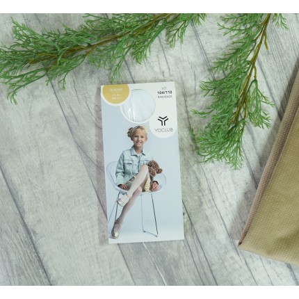 Białe RAJSTOPY dziewczęce LYCRA cienkie gładkie rajstopki 20 DEN Yo!