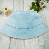 Błękitny KAPELUSZ BUCKET HAT gładka czapka z daszkiem lato bawełna