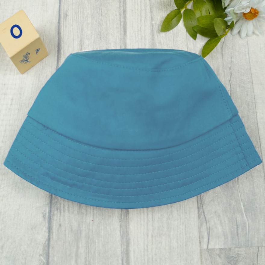 Ciemny niebieski KAPELUSZ BUCKET HAT gładka czapka z daszkiem lato bawełna