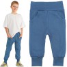 Granatowy jeans spodnie bawełniane z wyciąganą gumką bezuciskowe NEON