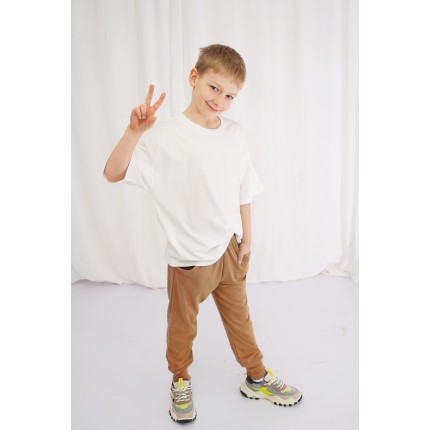 Likwidacja Ciemny beż spodnie bawełniane lekkie z wyciąganą gumką bezuciskowe NEON