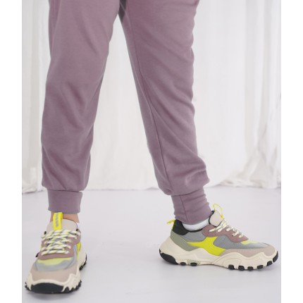 Likwidacja Lila spodnie bawełniane lekkie z wyciąganą gumką bezuciskowe NEON