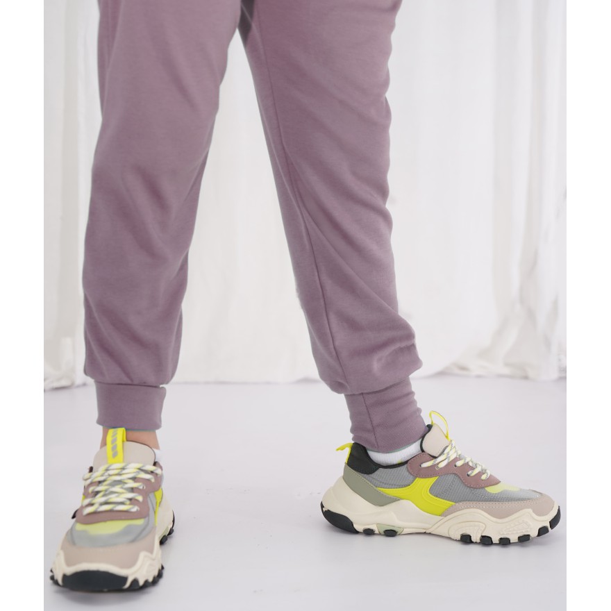 Likwidacja Lila spodnie bawełniane lekkie z wyciąganą gumką bezuciskowe NEON