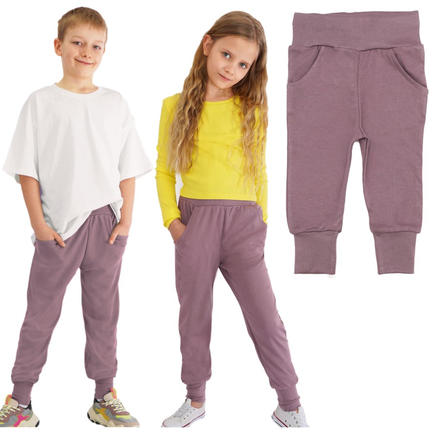 Likwidacja Lila spodnie bawełniane lekkie z wyciąganą gumką bezuciskowe NEON