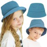Ciemny niebieski KAPELUSZ BUCKET HAT gładka czapka z daszkiem lato bawełna