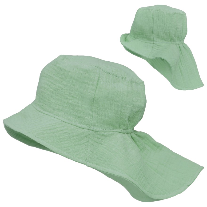 Szałwia KAPELUSZ MUŚLINOWY z ochroną na kark CZAPKA na lato