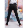 Czarne LEGGINSY Z PRĄŻKA długie getry dziewczęce prążek regulowane w pasie