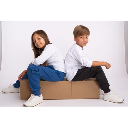 Czarne BOJÓWKI z kieszeniami spodnie bawełniane PRĄŻEK regulowane w pasie