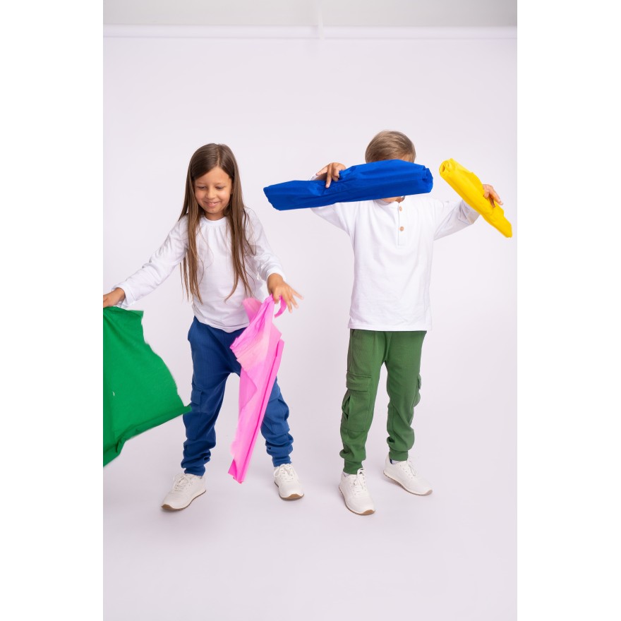 Khaki BOJÓWKI z kieszeniami spodnie bawełniane PRĄŻEK regulowane w pasie