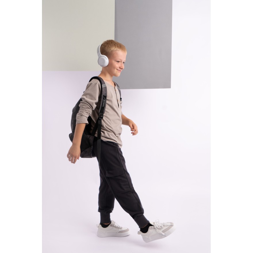 Czarne spodnie BOJÓWKI ocieplane NA MESZKU z kieszeniami regulowane w pasie