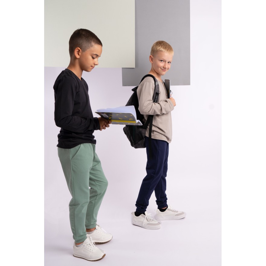 Szałwia SPODNIE DRESOWE dresówka PĘTELKA gładkie regulowane w pasie